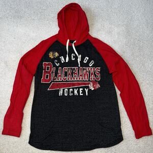 GIII Carl Banks Womens NHL Chicago Blackhawks Long Sleeve Shirt Hoodie Medium